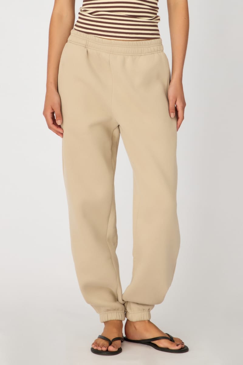 Beige Track Pants Elasticated Waist for Ally Fashion