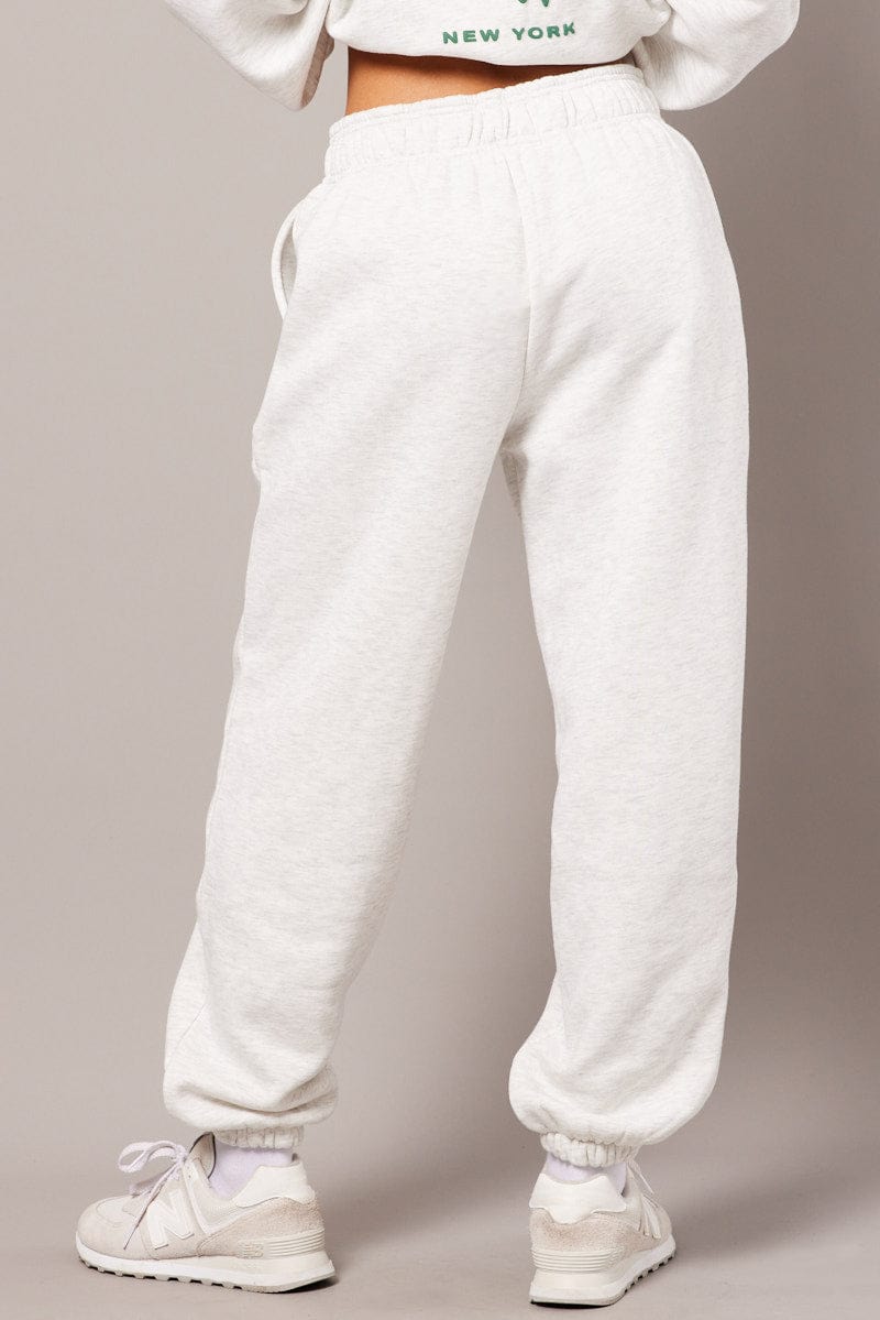 Grey Track Pants High Rise for Ally Fashion