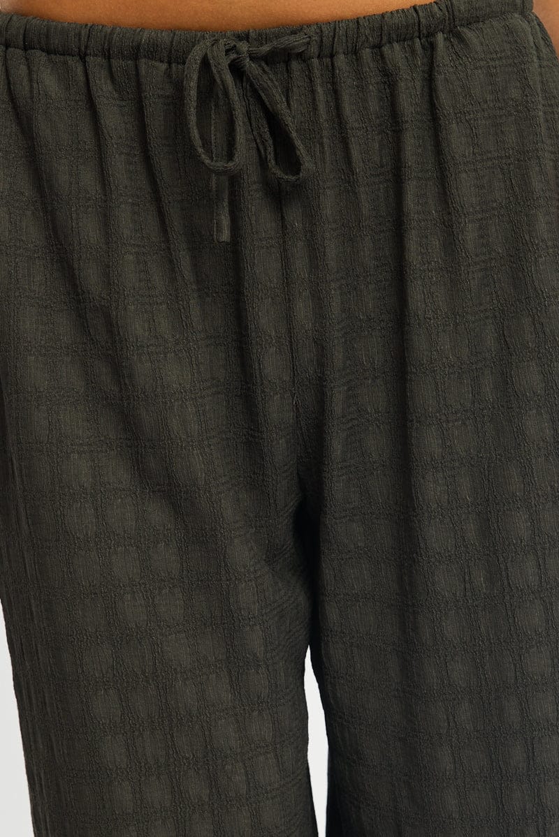 Grey Wide Leg Pants Elasticated Waist for Ally Fashion