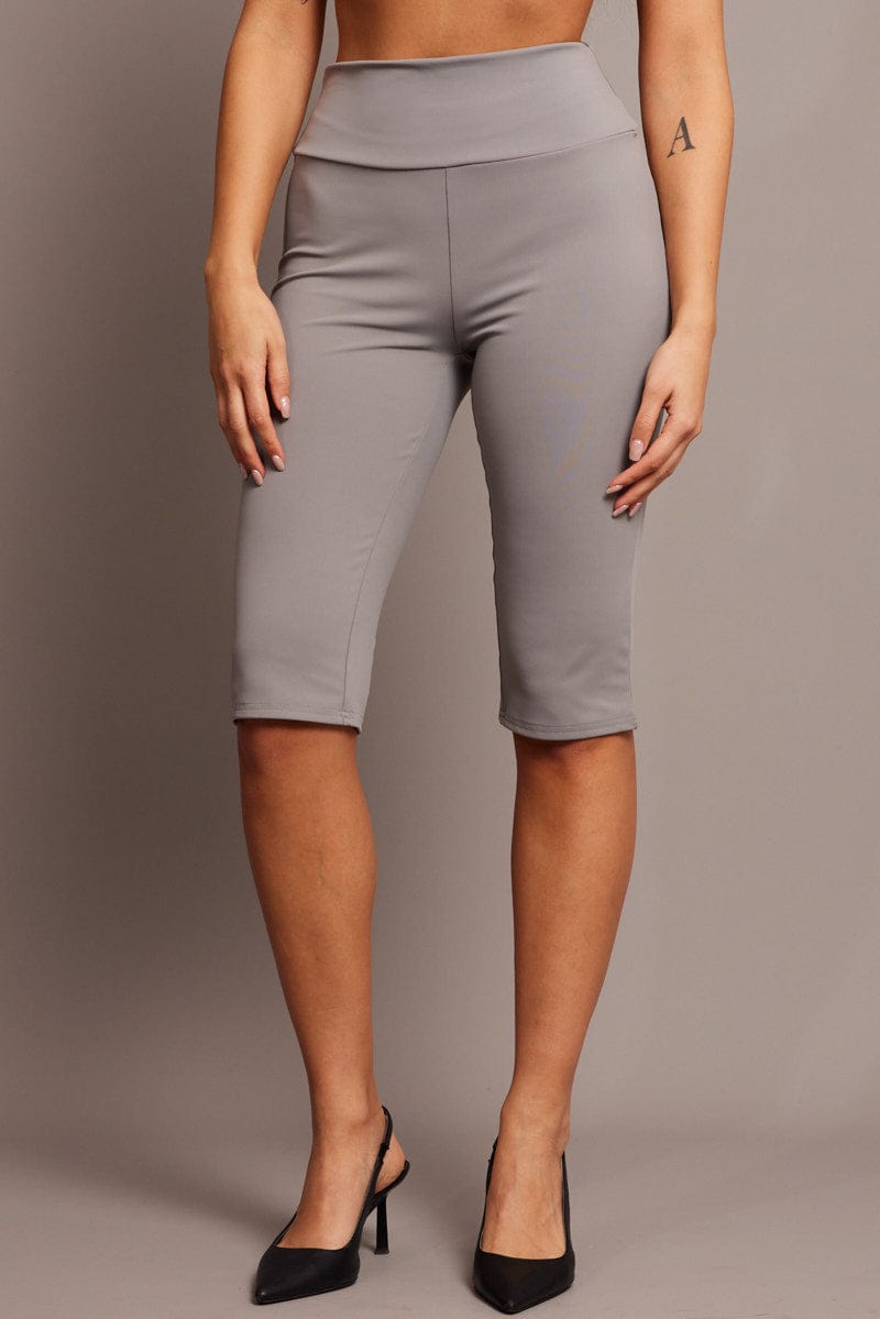 Grey Capri Leggings for Ally Fashion