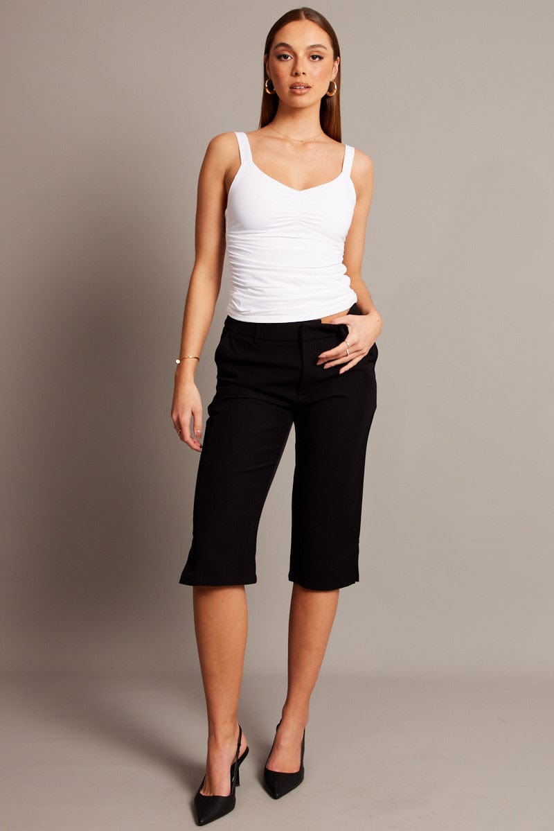 Black Capri Pants Mid Rise for Ally Fashion