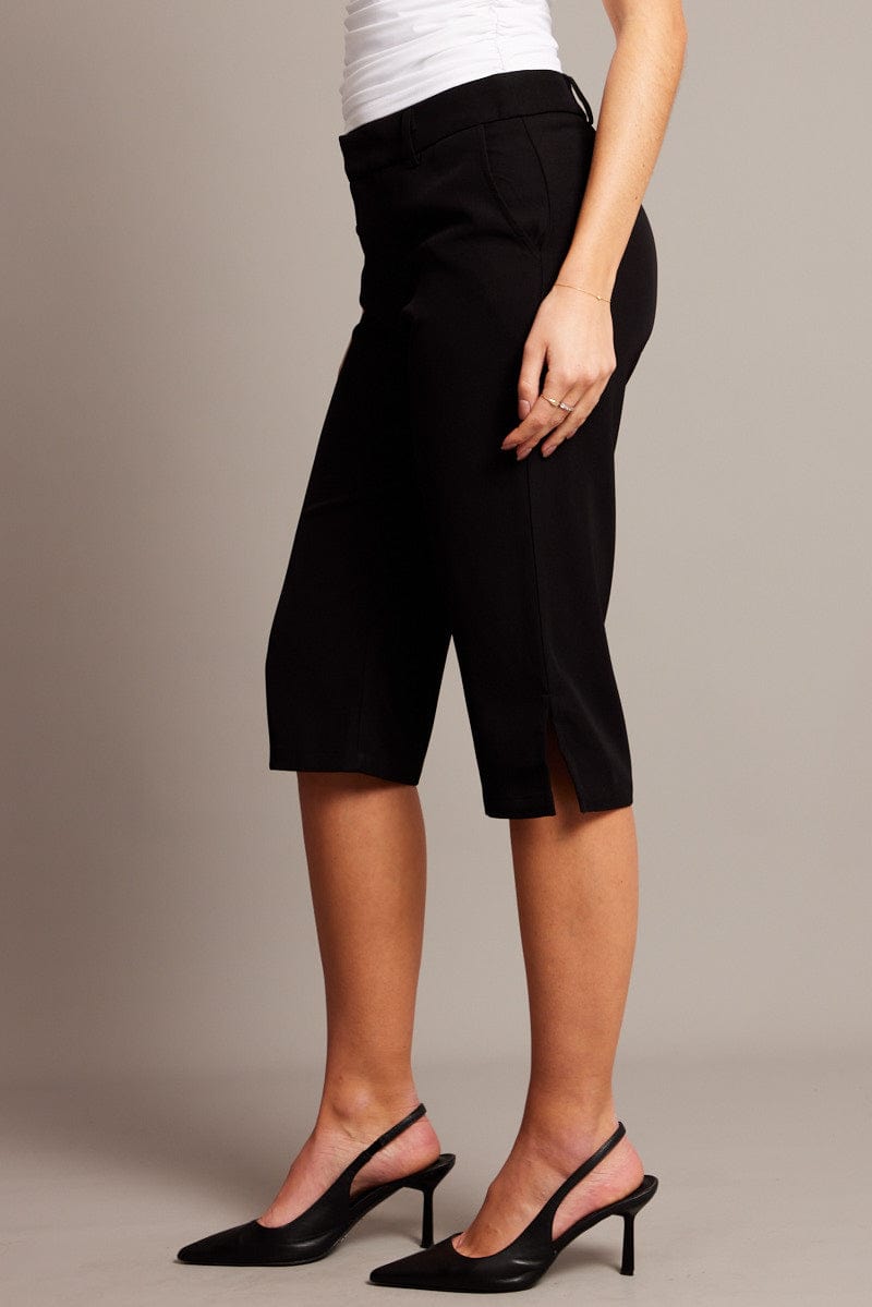 Black Capri Pants Mid Rise for Ally Fashion