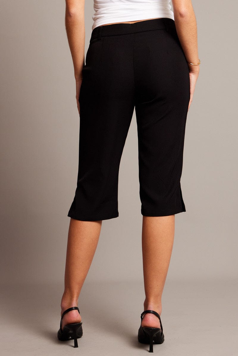 Black Capri Pants Mid Rise for Ally Fashion