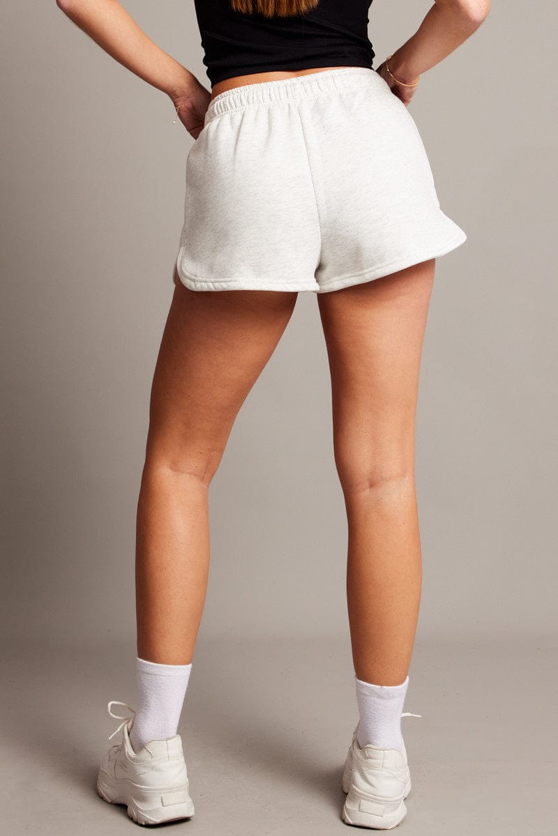 Grey Track Shorts Mid Rise for Ally Fashion