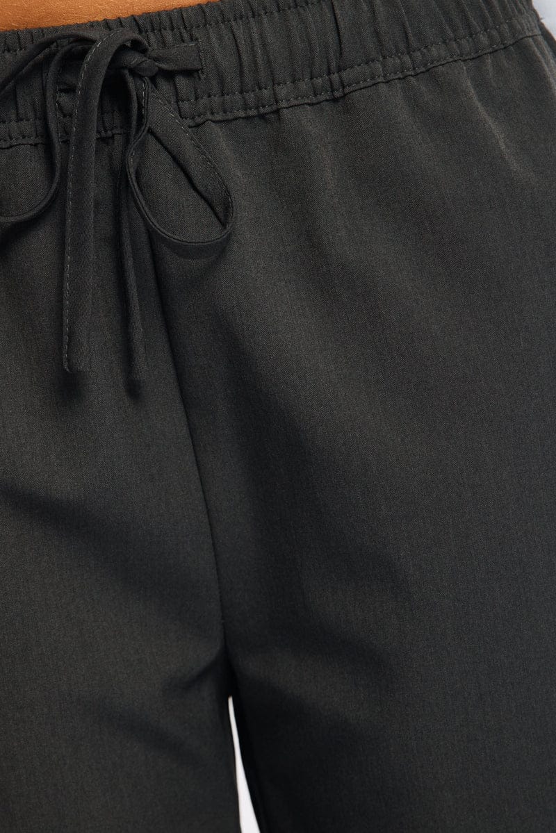 Grey Wide Leg Pants Elasticated Waist for Ally Fashion