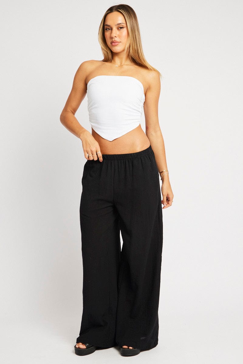 Black Wide Leg Pants High Rise for Ally Fashion