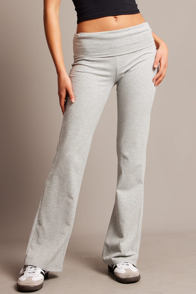 Grey Flare Leg Pants for Ally Fashion