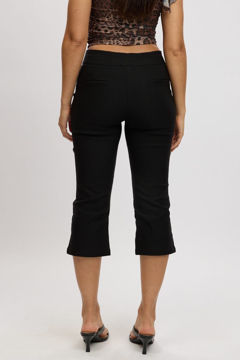 Black Capri Pants Low Rise for Ally Fashion