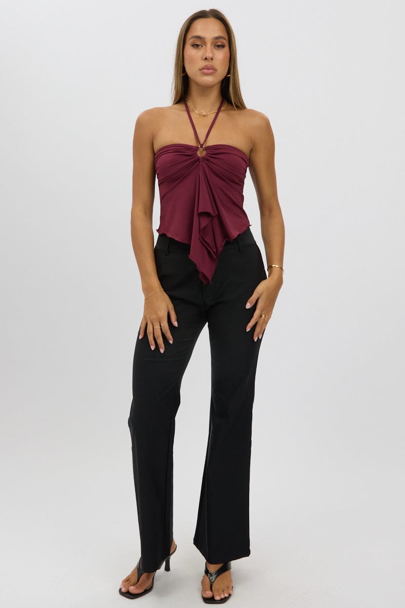 Black Low Rise Flare Pants for Ally Fashion