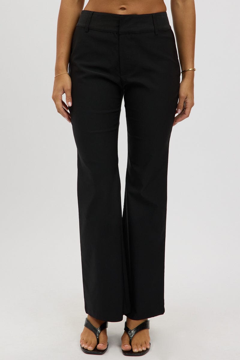 Black Low Rise Flare Pants for Ally Fashion