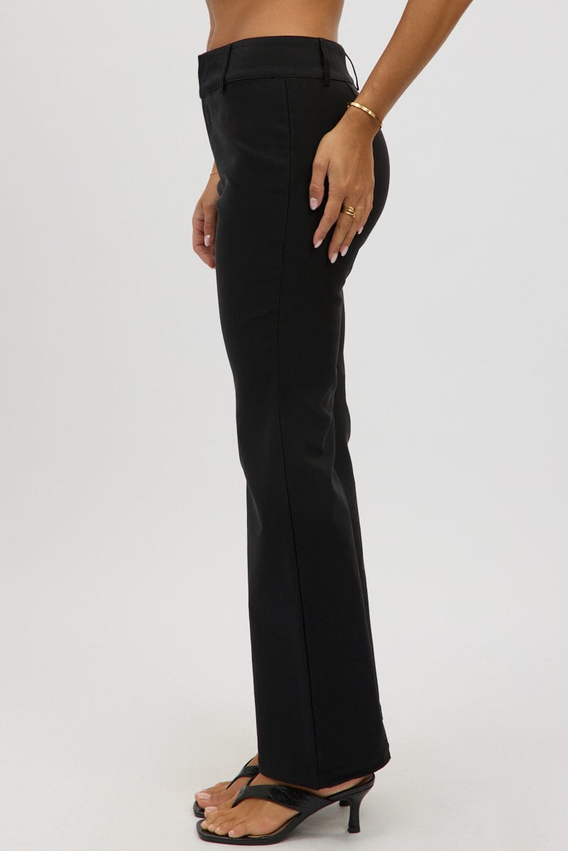 Black Low Rise Flare Pants for Ally Fashion