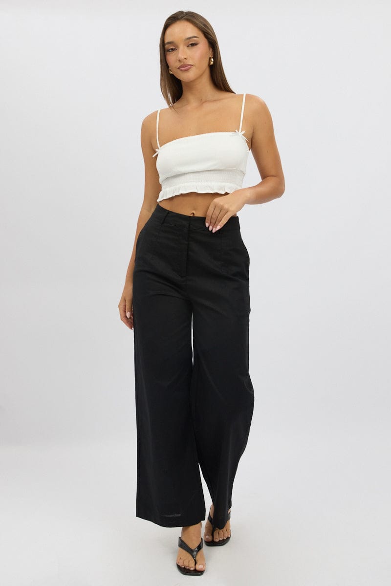 Black Tailored Pants Wide Leg for Ally Fashion