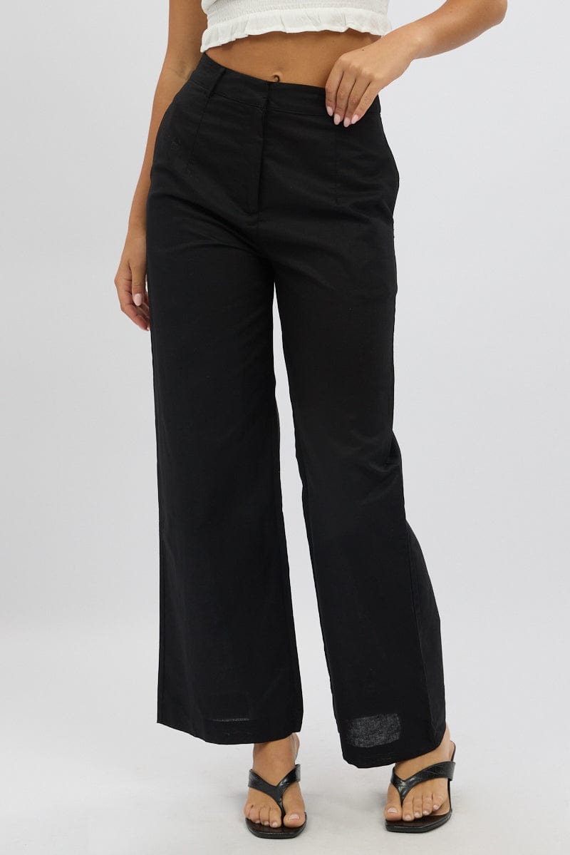 Black Tailored Pants Wide Leg for Ally Fashion