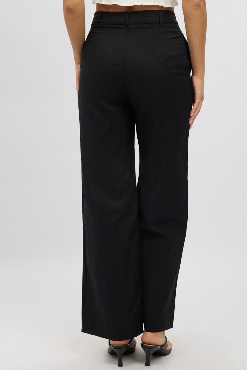 Black Tailored Pants Wide Leg for Ally Fashion