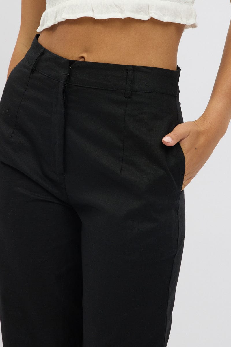 Black Tailored Pants Wide Leg for Ally Fashion