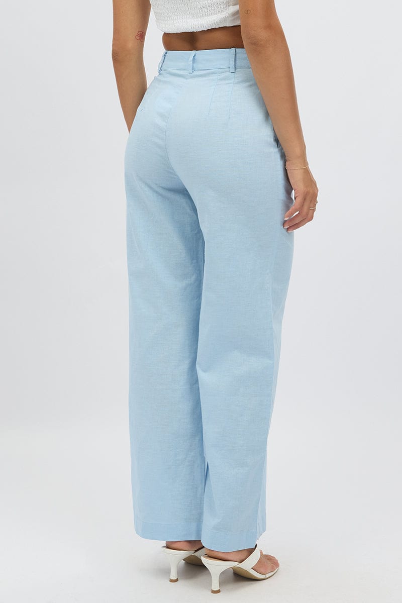 Blue Tailored Pants Wide Leg for Ally Fashion