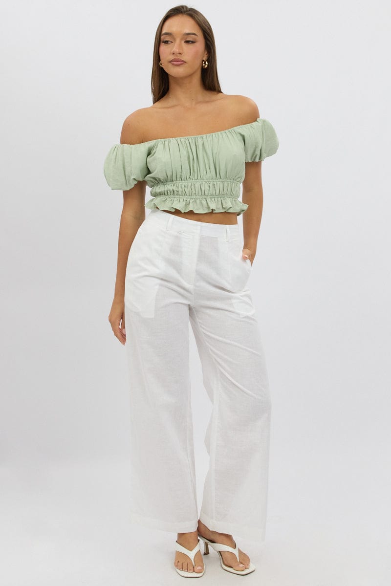 White Tailored Pants Wide Leg for Ally Fashion