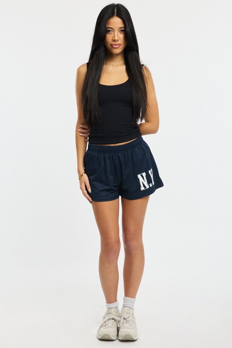 Blue Track Shorts Elasticated Waist for Ally Fashion