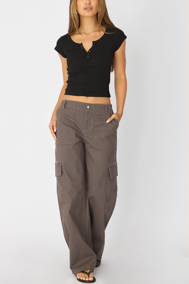 Grey Cargo Pant Mid Rise for Ally Fashion