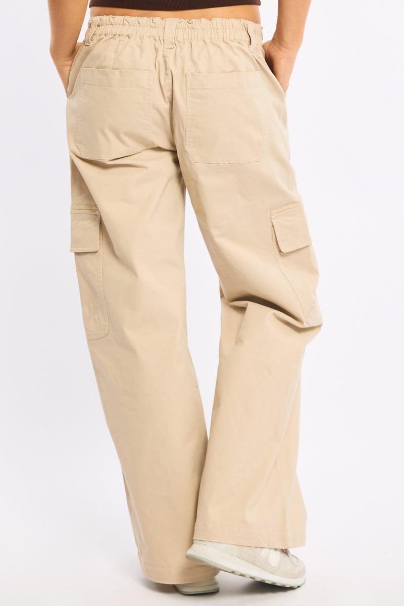 Beige Cargo Pant Mid Rise for Ally Fashion
