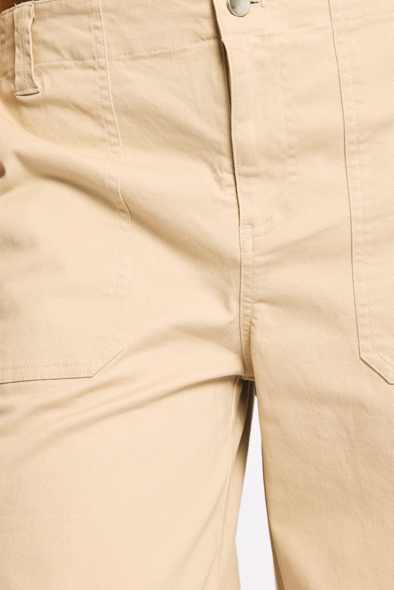 Beige Cargo Pant Mid Rise for Ally Fashion