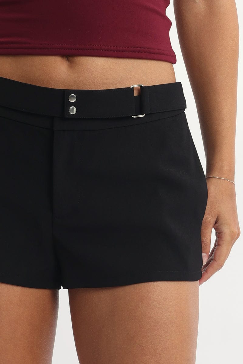 Black Shorts Mini Low Rise for Ally Fashion