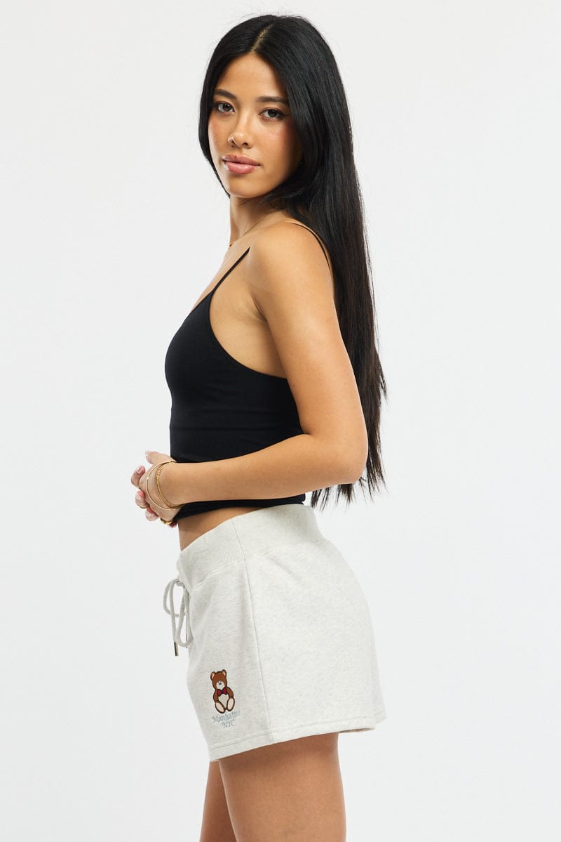 Grey Track Short Ribbed Waist for Ally Fashion