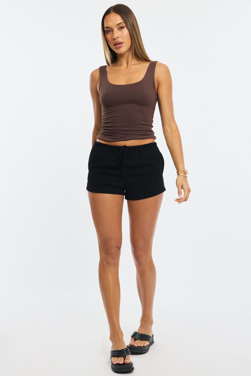 Black Shorts Elasticated Waist for Ally Fashion