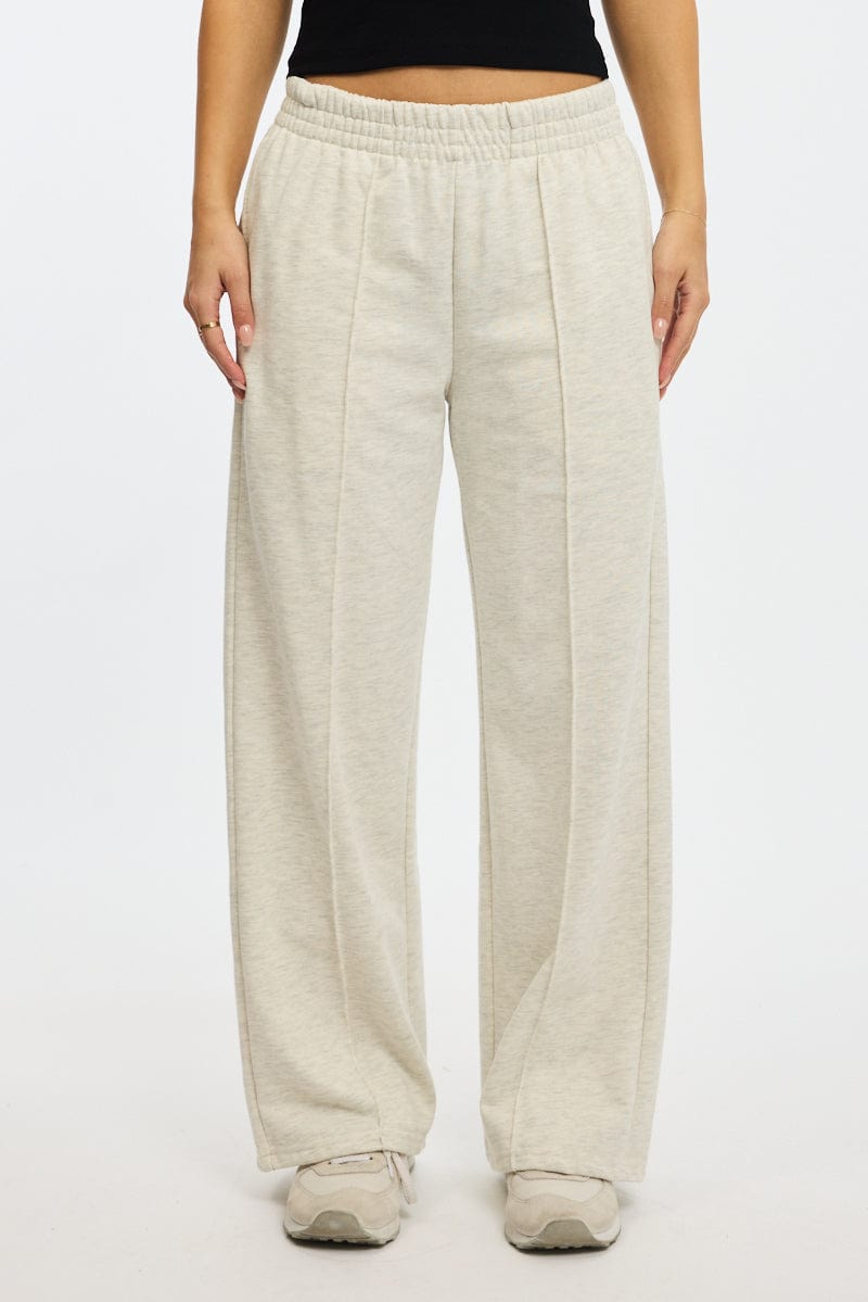 Grey Track Pants Wide Leg for Ally Fashion