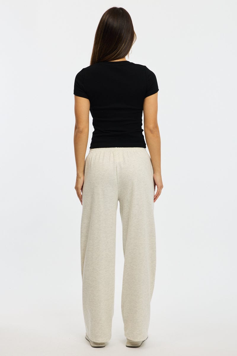 Grey Track Pants Wide Leg for Ally Fashion