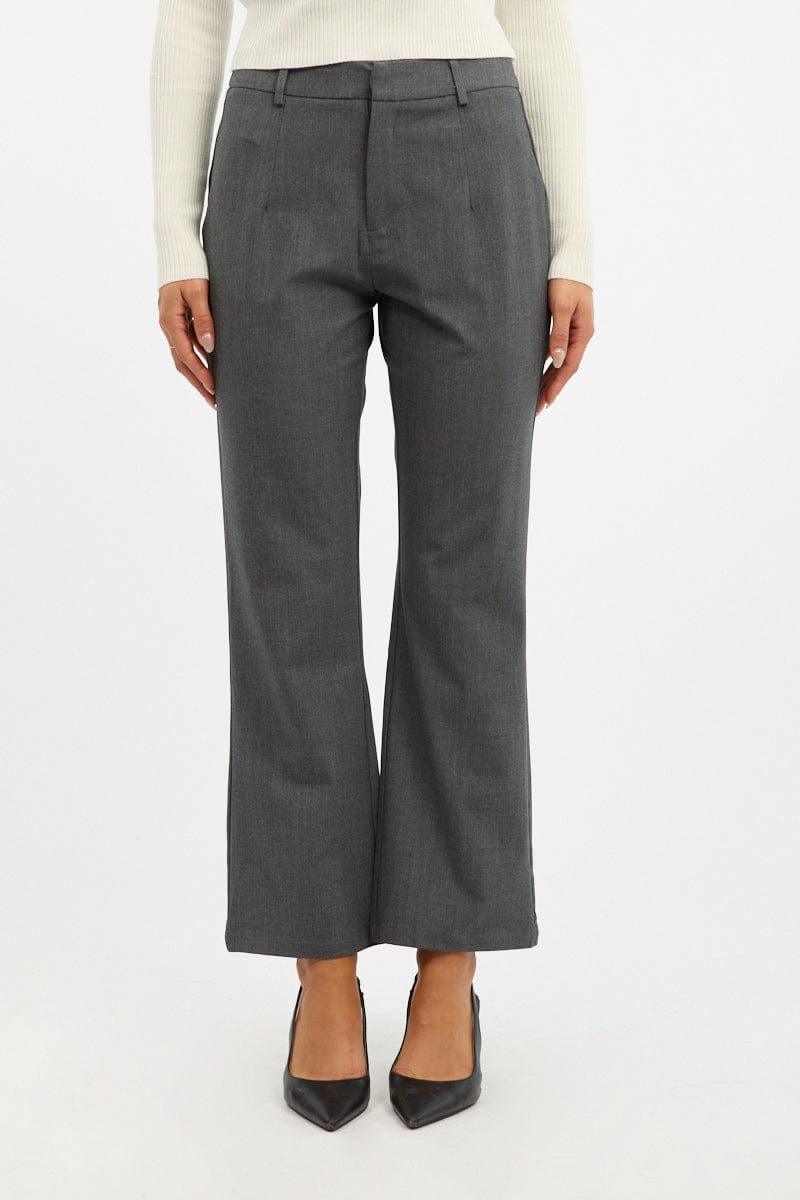 Grey Cropped Pants for Ally Fashion