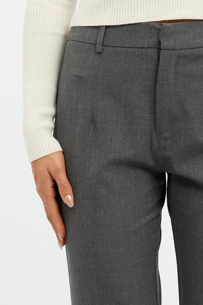 Grey Cropped Pants for Ally Fashion