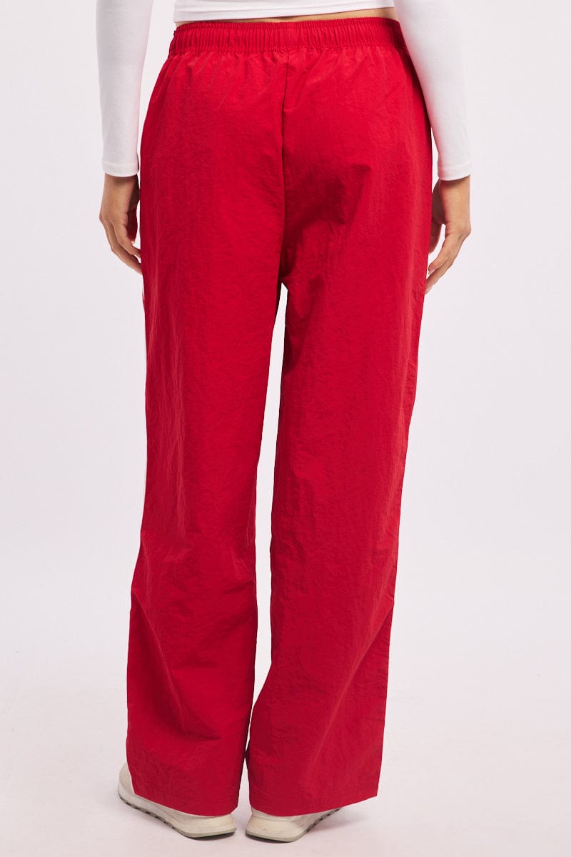 Red Pontso Red Track Pants Side Stripe | Ally Fashion