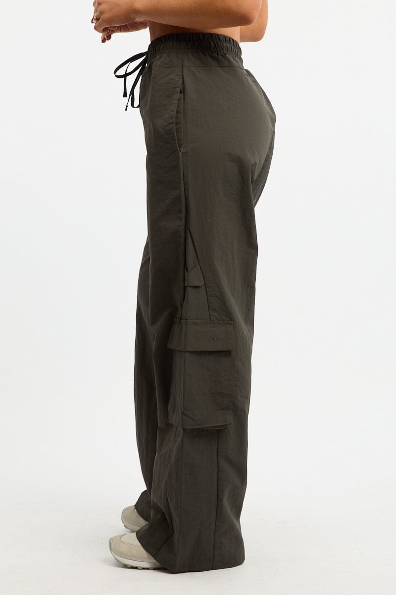 Grey Cargo Pants High Rise for Ally Fashion