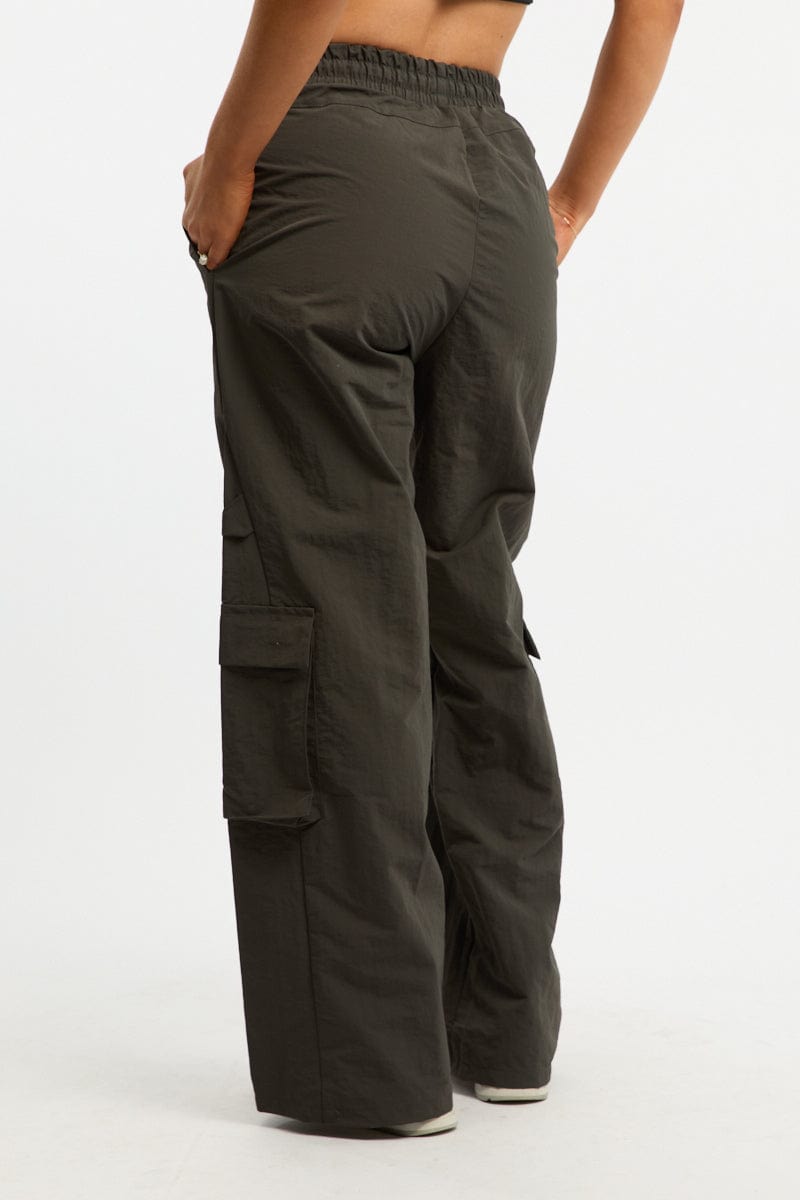 Grey Cargo Pants High Rise for Ally Fashion