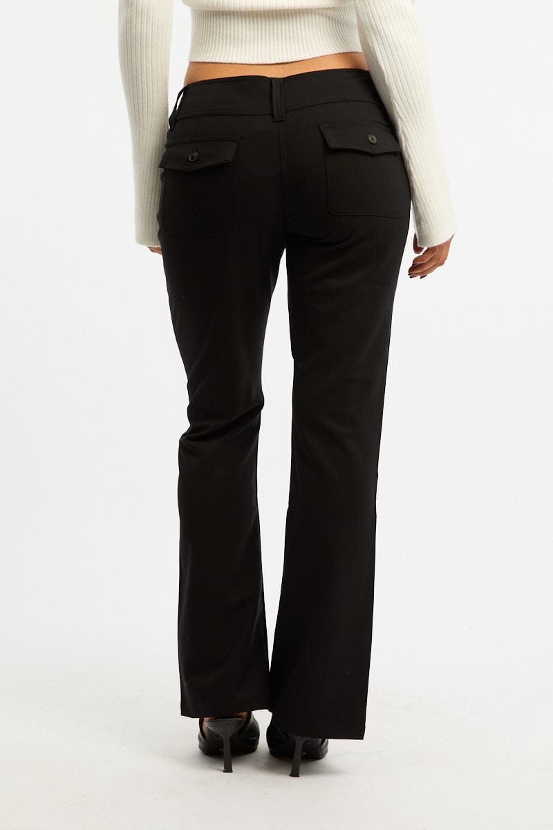 Black Low Rise Tailored Pants for Ally Fashion