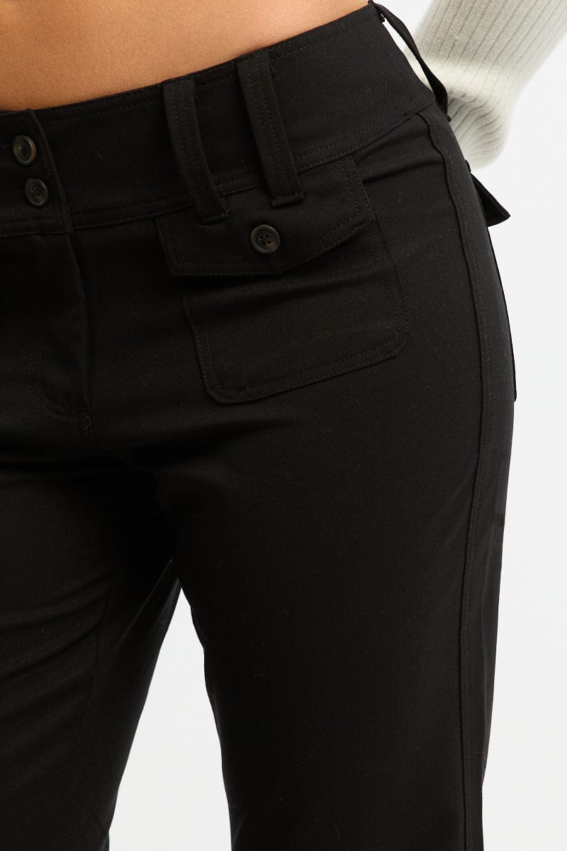 Black Low Rise Tailored Pants for Ally Fashion
