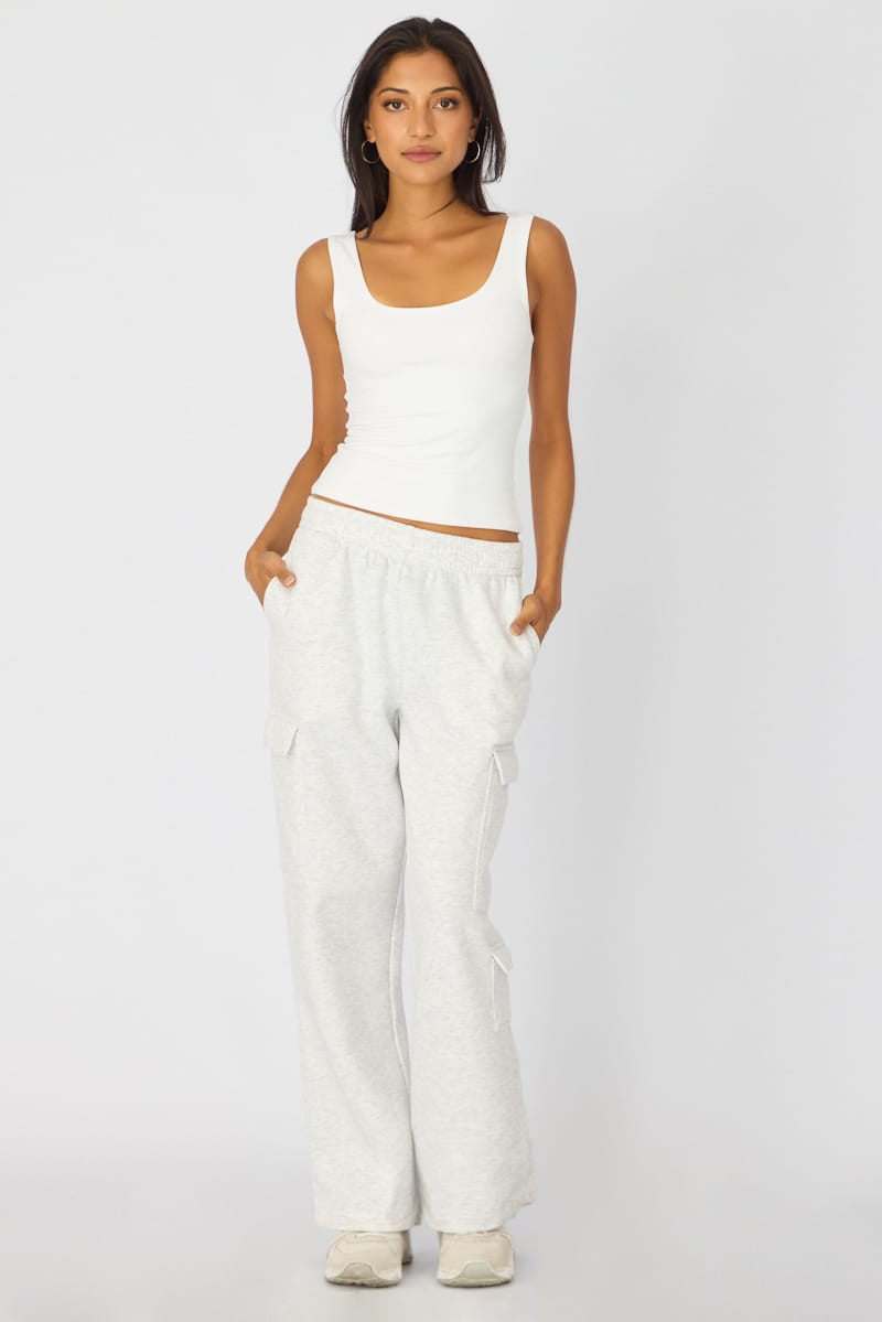 Grey Track Long Cargo Sweat for Ally Fashion