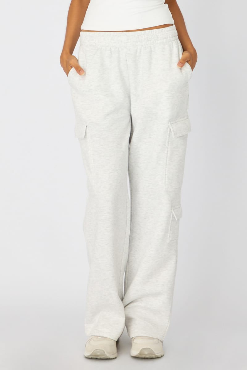 Grey Track Long Cargo Sweat for Ally Fashion