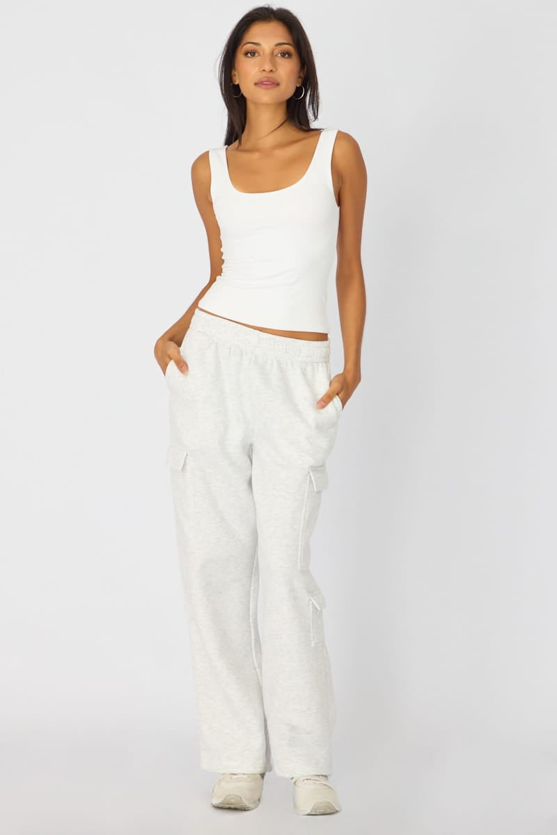 Grey Track Long Cargo Sweat for Ally Fashion