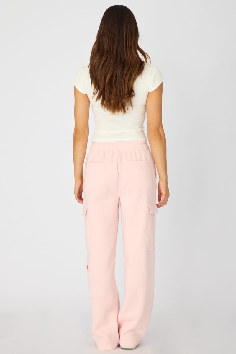 Pink Track Long Cargo Sweat for Ally Fashion