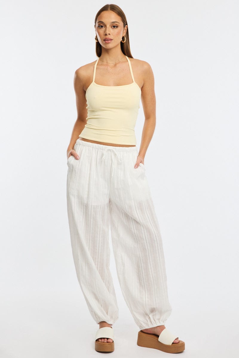 White Baggy Sarouel Pants for Ally Fashion