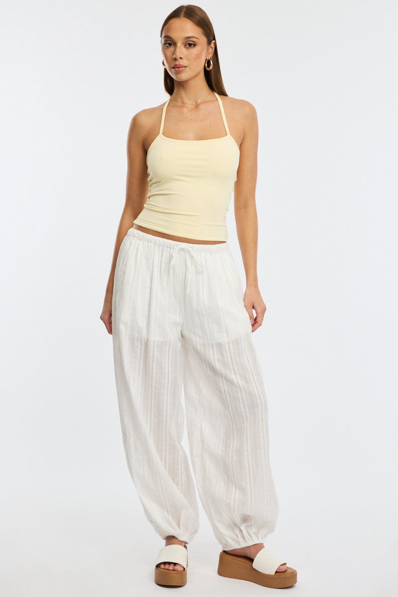White Baggy Sarouel Pants for Ally Fashion