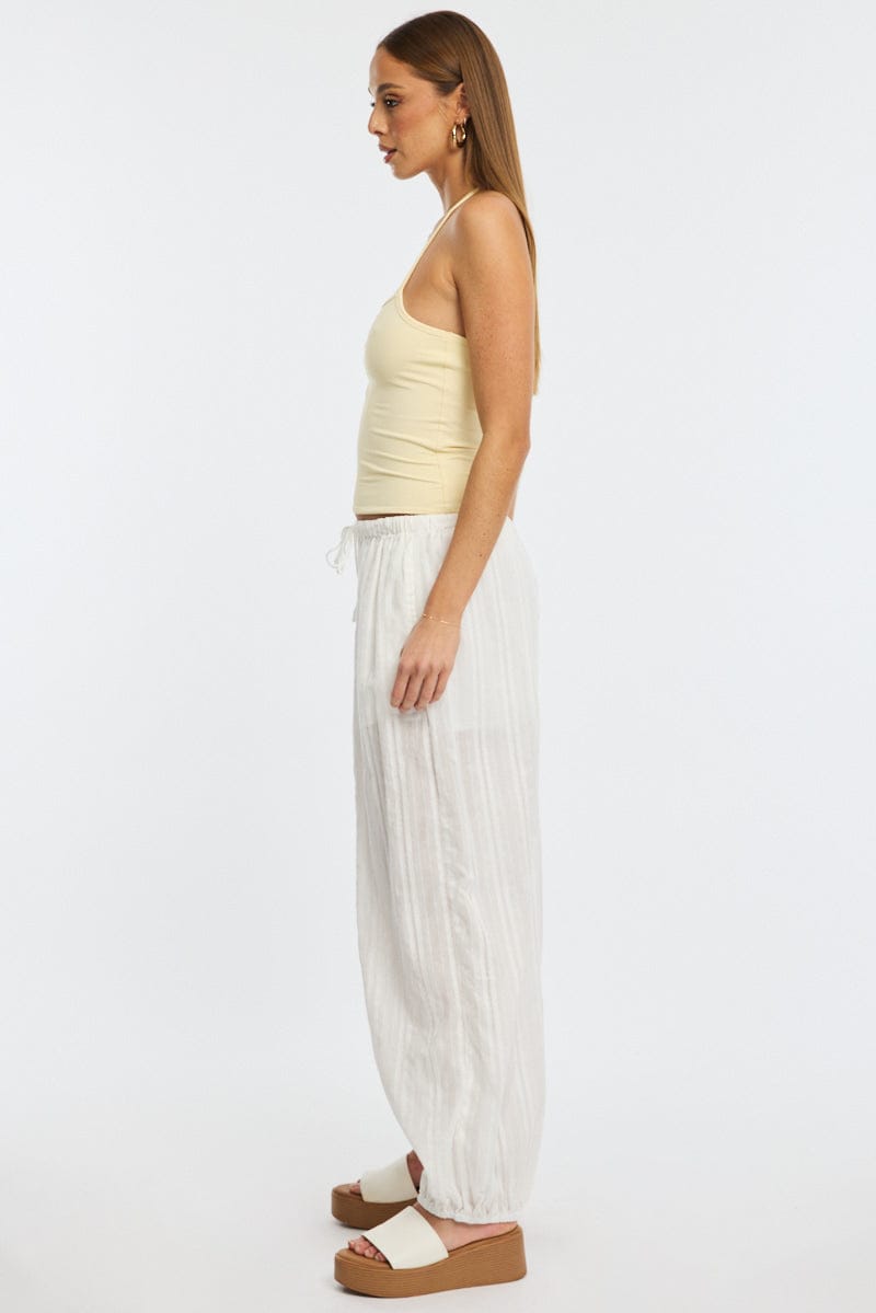 White Baggy Sarouel Pants for Ally Fashion