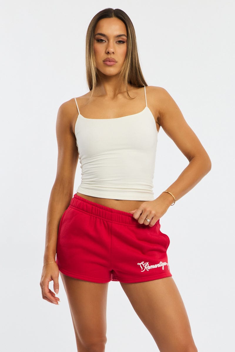 Red Track Short Elasticated Waist for Ally Fashion