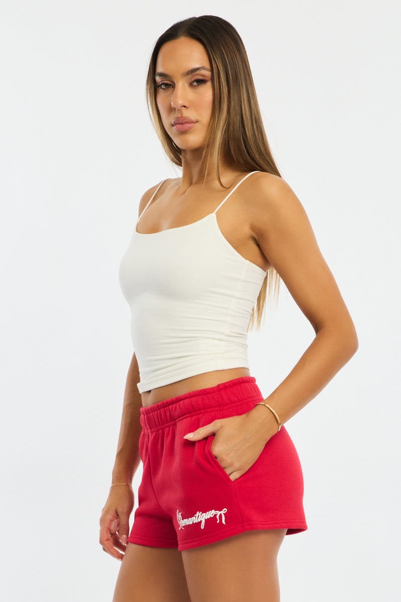 Red Track Short Elasticated Waist for Ally Fashion