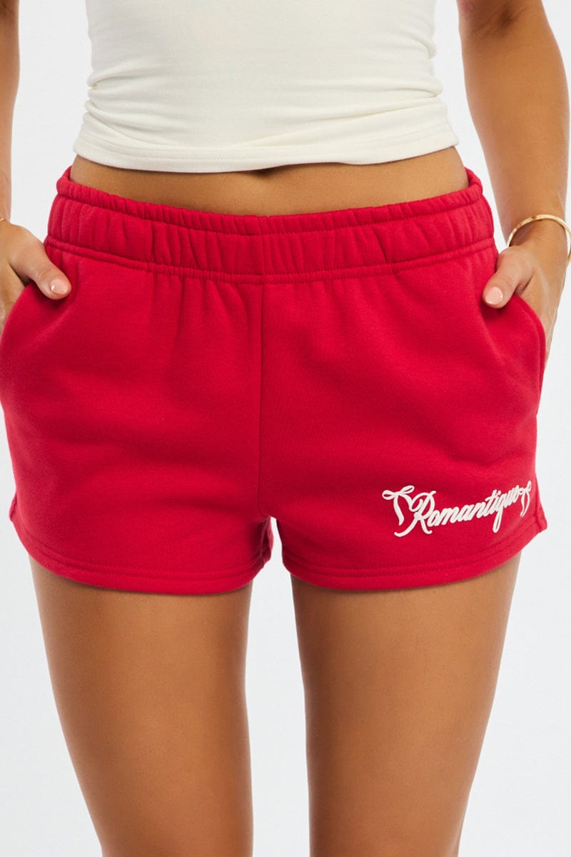 Red Track Short Elasticated Waist for Ally Fashion