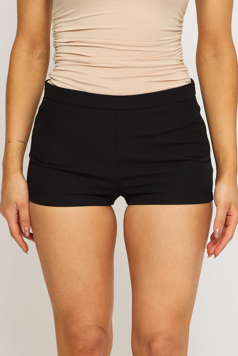 Black Shorts Mid Rise for Ally Fashion