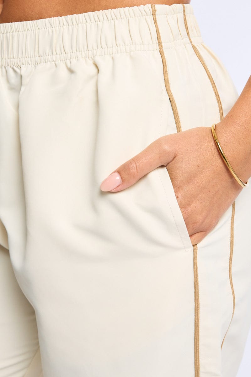 White Track Pants Wide Leg for Ally Fashion