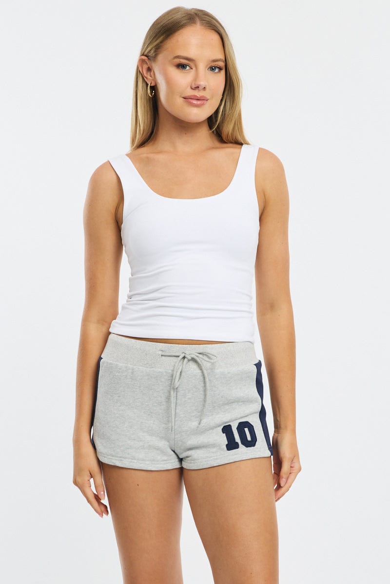 Grey Track Shorts Colour Block for Ally Fashion